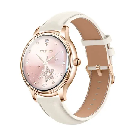 COLMI L28 Smart Watch (Gold + gold leather strap)